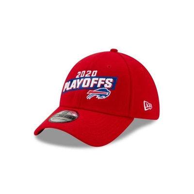 Red Buffalo Bills Hat - New Era NFL 2020 NFL Playoffs 39THIRTY Stretch Fit Caps USA8692047